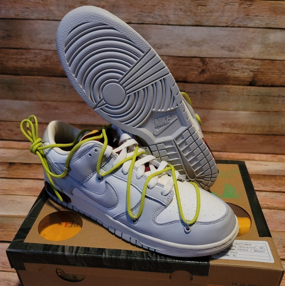 Off White x Nike Dunk Low Lot 8 DS size 10.5